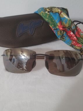 Maui Jim Rimless Brown Unisex Sunglasses